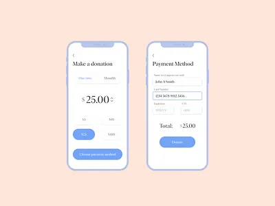 Donate! buttons design elements input field ui ux