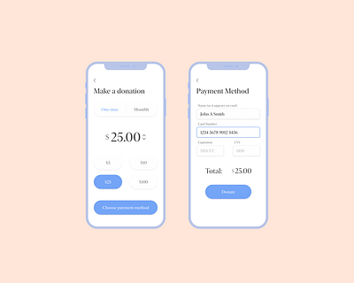 Donate! buttons design elements input field ui ux