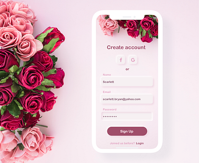 Sign up form branding daily 100 challenge dailyui minimalistic mobile app design mockup neomorphism sign up sign up form ui ui design