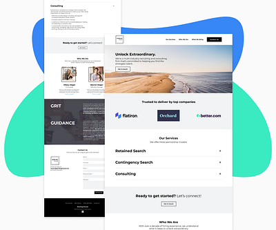 Landing Page - Hiring Agency accordion blue branding dropdown inspo landing page logo menu teal ui design