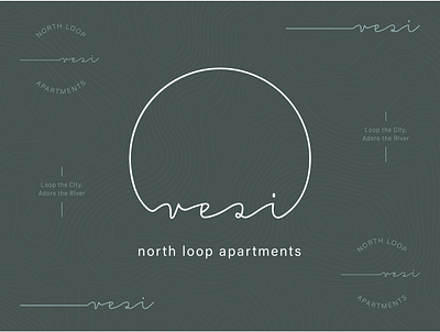 Vesi North Loop Apartments Branding apartment brand brand design branding design horizon logo logo design mark minimal minimalistic minneapolis mississippi north loop simple simple logo typography water