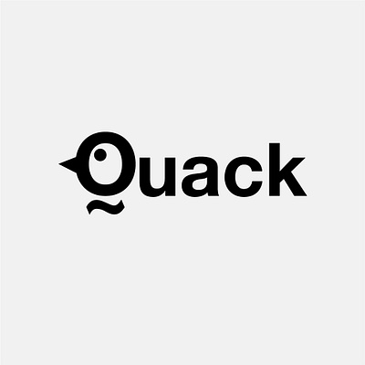 Quack! animal branding design duck flat lettering logo minimal nature quack typography vector