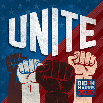 Unite 2020 art illustration ipadpro procreate rise up show up unite united states vote