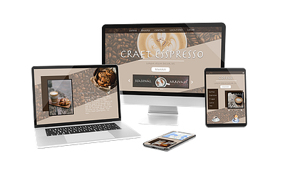 Craft Espresso design logo mockup prototype web design wireframe