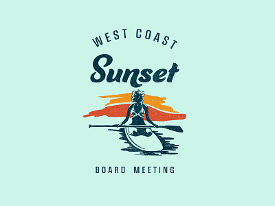 Sunset Board Meeting clean open water outdoor design paddleboarding surf surf and skate tshirt graphics water