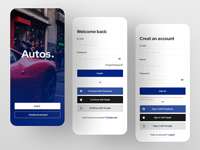 Login & Registration UI 2020 trends appdesign application autos cars cars store designs figma ios login form login screen design mobile app mobileapp registration sketch splash ui uidesigns ux ux ui design