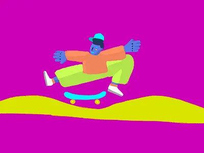 Ollie character design drawing funk illustration illustrator procreate skate skater sketch