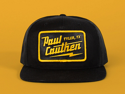 Paul Cauthen Badge Design badge brand branding lightning logo logotype texas trucker hat typography