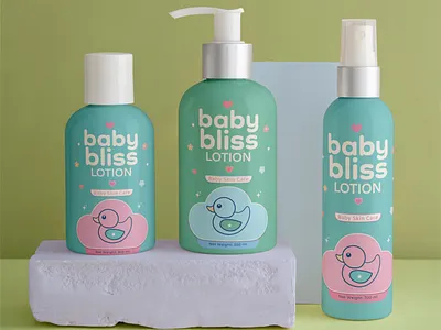 Baby Bliss Lotion Label Design baby care baby lotion baby skin care best skin care products body lotion design body lotion packaging cosmetics cosmetics packaging gest body lotion label design skin care