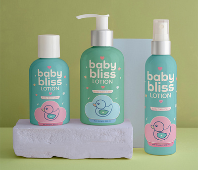 Baby Bliss Lotion Label Design baby care baby lotion baby skin care best skin care products body lotion design body lotion packaging cosmetics cosmetics packaging gest body lotion label design skin care