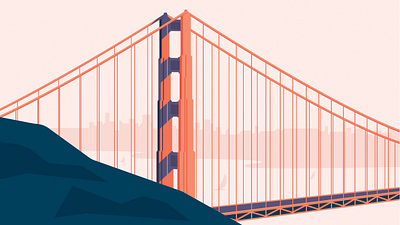 San Francisco Landmark Illustrations adobe illustrator architechture california digital illustration digitalart golden gate bridge illustration landmarks painted ladies