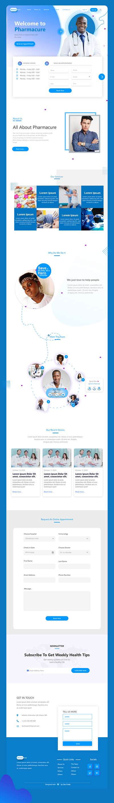 Medical Landing Page adobe xd design illustration landing page design medical website design ui web web design website