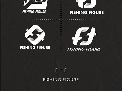 Fishing Figure monogram app art branding design flat icon illustration logo monogram ui vector