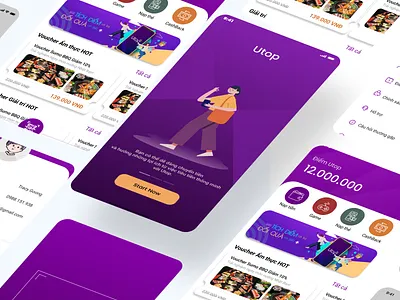 Utop Wallet App Redesign app design branding cungbu design goong graphics design illustration typography ui utilities utop ux wallet ui