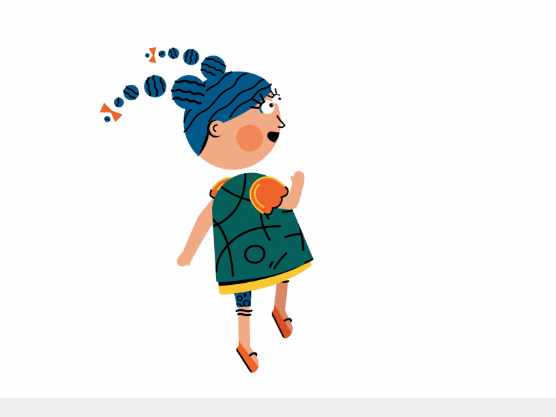 Happy skipping 2d animation after effects animation bouncy character characterdesign illustration illustrator jumpy mograph motion design motion graphics skipping walkcycle