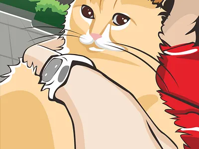 Selfi Cat animation art cartoon cat corel design illustration illustrator pet vector