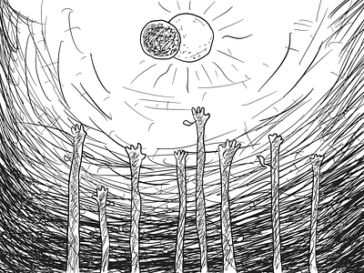 #10 Hope hands hope inktober inktober2020 light moon sun