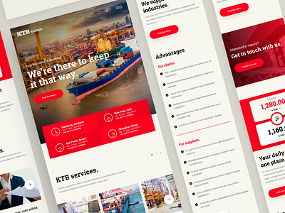 KTB Europe mobile clean design drawingart minimal mobile responsive transport ui ux web webdesign website