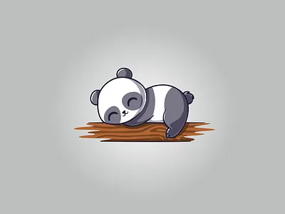 Lazy Panda | Cute Vector Illustration adobe illustrator animal branding cartoon cute flat graphic design logo panda sleeping ui vector