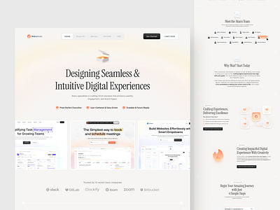 Akaru - Studio Design Landing Page 🔥 agency agency landing page agency website branding clean design studio emura framer gradient design judha landing page minimalist startup studio studio landing page studio website web design web development website website design