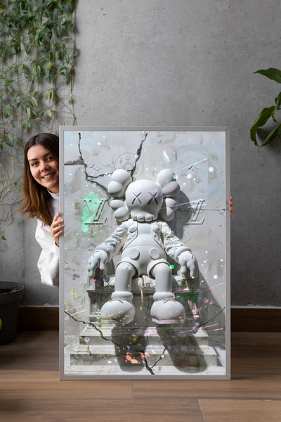 Marble KAWS x Louis Vuitton - Acrylic Glass Painting art branding digital art graphic design kaws louis vuitton paintings print