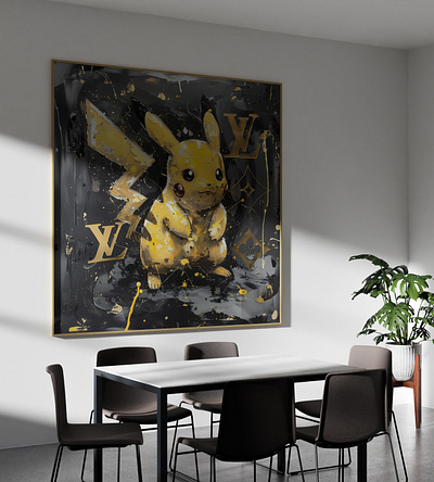 Pikachu x Louis Vuitton - Acrylic Glass Painting art branding digital art graphic design louis vuitton paintings pikachu print