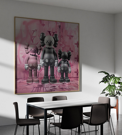 KAWS Family x Louis Vuitton - Acrylic Glass Painting art branding digital art graphic design kaws louis vuitton paintings print