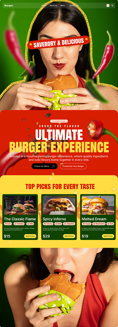 Burger UI Concept – Flavorful & Engaging design design inspiration figma ui uiux ux