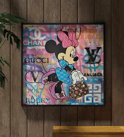 Minnie Mouse x Gucci x Louis Vuitton - Acrylic Glass Painting art branding digital art graphic design louis vuitton minnie mouse paintings print