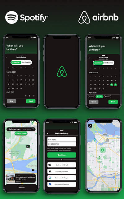 Spotify + Airbnb 🎵✈️ app design ui ui challange ux