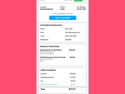 Purchase Receipt #DailyUI app branding design graphic design illustration logo typography ui ux vector