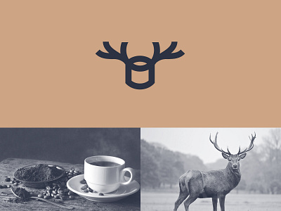 deer coffee animal branding cafe coffee deer illustration logo