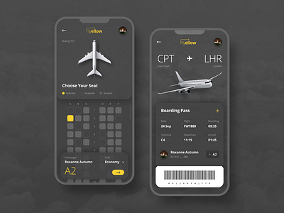 Flight Booking Concept Mobile App airplane boarding pass booking app choose your seat flight flight app flight booking app mobile app texture uidesign uxdesign