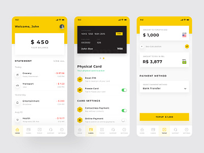 Nomad App Redesign adobe xd app balance card clean design2020 financial app ios minimal mobile mobile design mobile ui money transfer simple tech ui ui ux uidesign ux