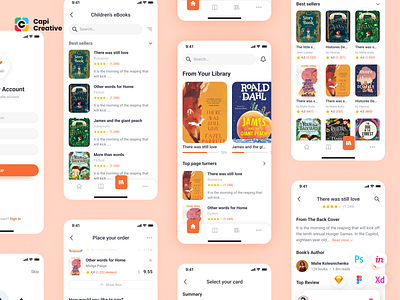 Lith - E-book store & E-reader App UI Kit app design creative design figma ios kit mobile mobile app ui ui kit