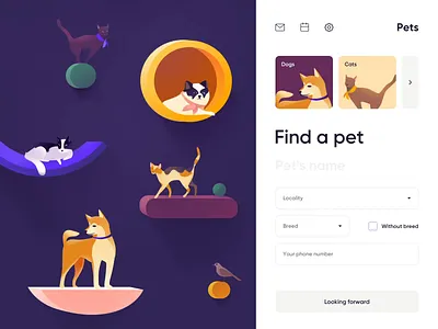 Web Application - Pets animation app clean design illustration motion motion design saas web web app web app design web application web application design web design webdesign website website design