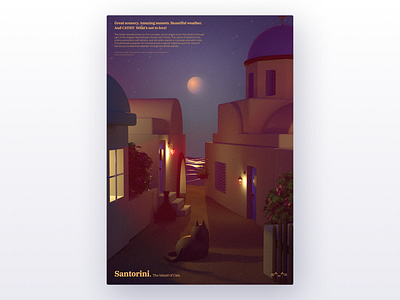Santorini Poster 3d 3d art 3d illustration 3d illustrator 3dillustration 3dmodeling arnold render cinema 4d cinema4d poster poster 3d
