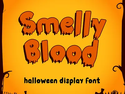 Smelly Blood - Halloween Party blood bone cursive cute font font halloween handwritten horror kid font pumpkin quirky silhoutte spider spooky thanksgiving typeface typography web