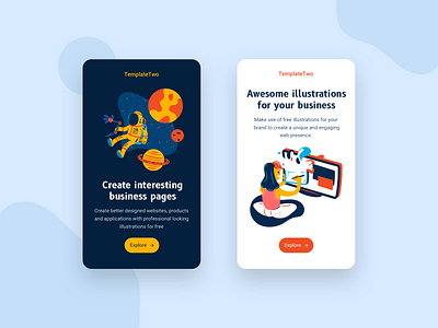TemplateTwo - Mobile App Design agency branding design design agency illustraion illustration mobile app mobile app design mobile design mobile ui ui ux uxui webdesign