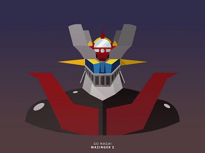 Mazinger Z flat flatdesign icon vector