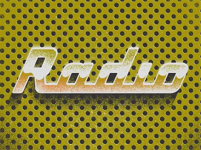 Radio - Typetober Lettering Illustration glossy hellsjells illustration inktober inspiration lettering metal metallic radio retrotype speaker speakers texture type typetober typography vintage