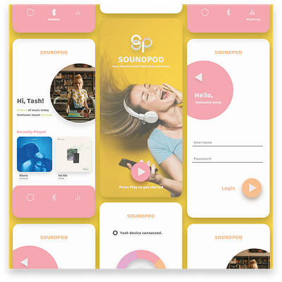 SoundPod - mobile app app design minimal ui
