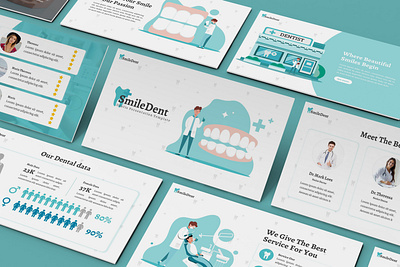 SmileDent – Dentist Presentation Template business presentation dentist dentistry keynote template lookbook minimal pitchdeck powerpoint template presentation proposal simple slides