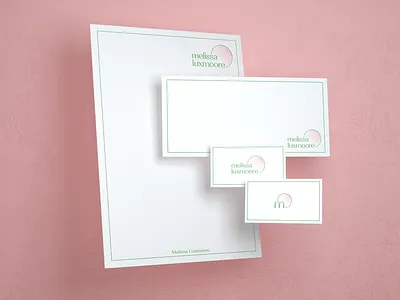 Melissa - Stationary 3d art brand identity branding calm clean contemporary design flat gradient graphic design health minimal mockup pastel render stationary typography visualization wellness