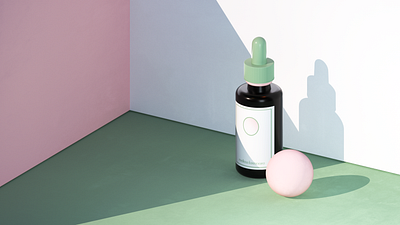 Melissa - Medicine Bottle mockup 3d bottle branding cinema 4d clean contemporary design flat graphic design logo medicine minimal mockup octane pastel render texture typography visualization wellness