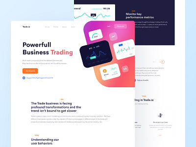 Digital Trading Website Exploration big sur bitcoin blue business clean clean design cryptocurrency dailyui design orange trading ui white