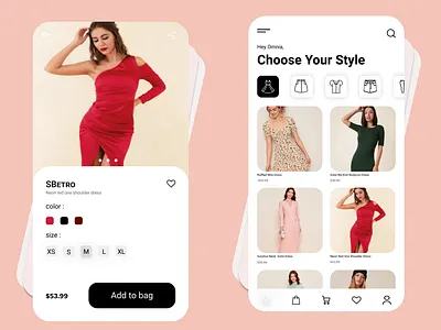 Choose your style app branding clothes design fashion fashion design figma flat icon mobile style ui ui ux ux