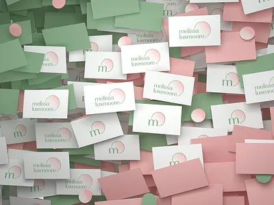 Melissa - Scattered Cards art branding cards cinema 4d clean contemporary design flat float graphic design illustration logo minimal octane pastels render scatter typography visualization