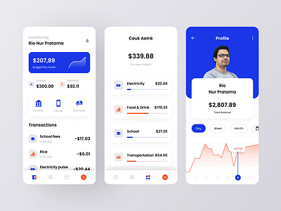 Doeit - Financial Manager app ui bank app figma finance financial manager fintech fintech app home investment minimalist mobile mobile app mobile design mobile ui money money app personal finance profile