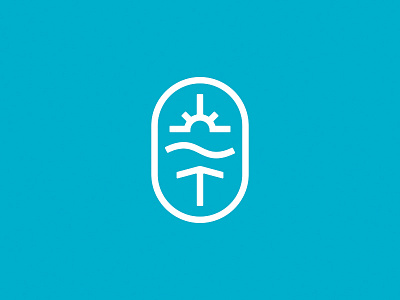 Ostrov arrow beach branding camping design health logo nature ocean recreation relax sea summer sun umbrella wave